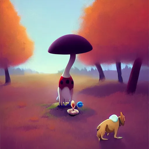 Image similar to Goro Fujita illustrating photo of a dog in the woods, art by Goro Fujita, sharp focus, highly detailed, ArtStation