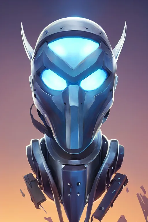 Image similar to epic mask helmet robot ninja portrait stylized as fornite style game design fanart by concept artist gervasio canda, behance hd by jesper ejsing, by rhads, makoto shinkai and lois van baarle, ilya kuvshinov, rossdraws global illumination radiating a glowing aura global illumination ray tracing hdr render in unreal engine 5