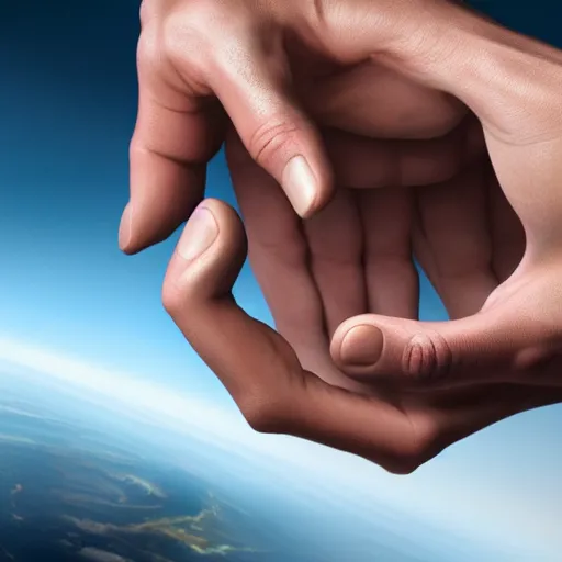 Prompt: a giant hand holding planet earth,photorealiatic,hyperdetailed,hyperrealistic,studio lighting,studio photography,professional photography,professional lighting,detailed face,3 point lighting,4k,digital art,ultra realistic,ultra detailed,art by greg rutkowski,4k,eerie,mytserious