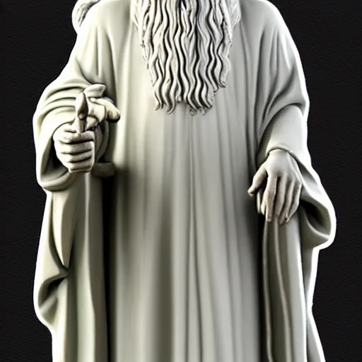 Image similar to gandalf as a greek marble statue