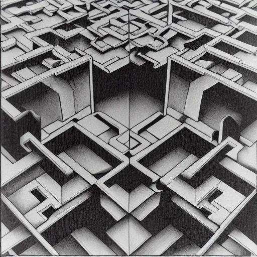 Image similar to an impossible room by MC Escher