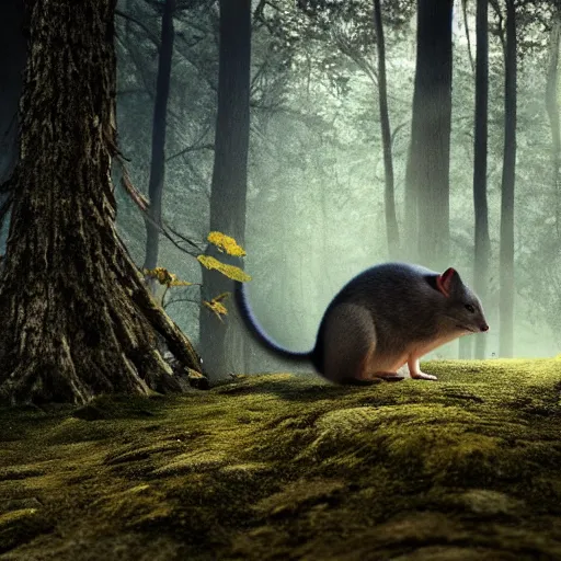 Prompt: maus in forest, , rivuletpaper art, top cinematic lighting , cinematic mood, very detailed, 8k, high resolution