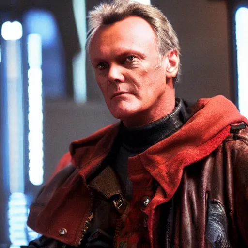 Image similar to Anthony Head as Cyberpunk Uther