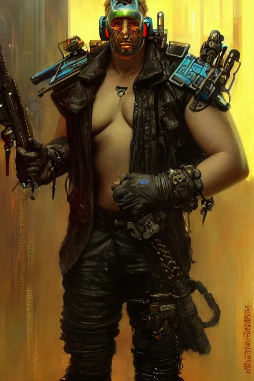 Image similar to cyberpunk, boris johnson, character design, painting by gaston bussiere, katsuya terada, frank frazetta, tom of finland, trending on artstation