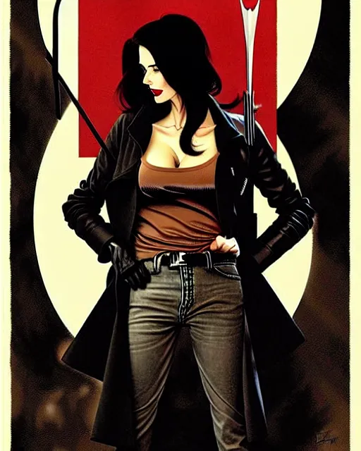 Image similar to Rafael Albuquerque comic cover art, Norman Rockwell, Joshua Middleton, pretty Ivanka Trump vampire, sharp vampire teeth, sarcastic smile, brown leather jacket, jeans, long black hair, full body, building on fire, cool colors