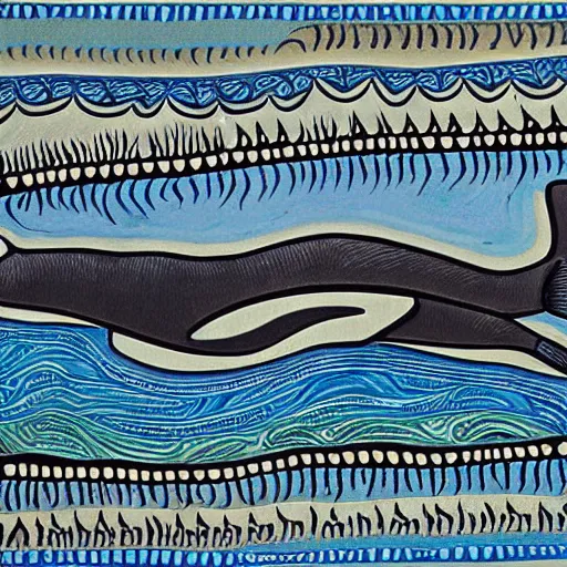 Image similar to haida, pacific northwest, formline whale, native american art