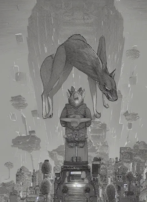 Image similar to Beastars Legoshi , Dynamic lighting, Charachter design, cinematic, extremely high detail, photo realistic, cinematic lighting, pen and ink, intricate line drawings, post processed, concept art, artstation, matte painting, style by Raphael Lacoste, Eddie Mendoza, Q Hayashida, Paru Itagaki