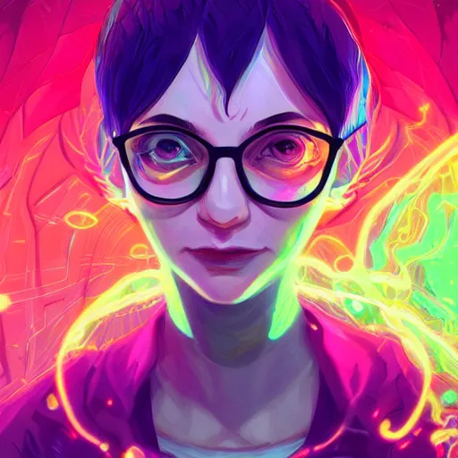 Image similar to skill magic geek inside matrix deepdream radiating a glowing aura stuff loot legends stylized digital illustration video game icon artstation lois van baarle, ilya kuvshinov, rossdraws,