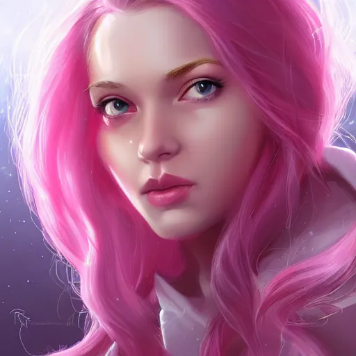 Image similar to teen girl, pink hair, gorgeous, amazing, elegant, intricate, highly detailed, digital painting, artstation, concept art, sharp focus, illustration, art by Ross tran and artgerm