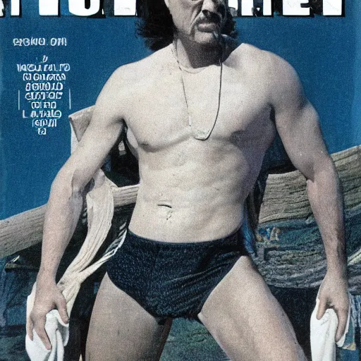 Image similar to Walter White on the cover of Swimsuit Illustrated (1978)