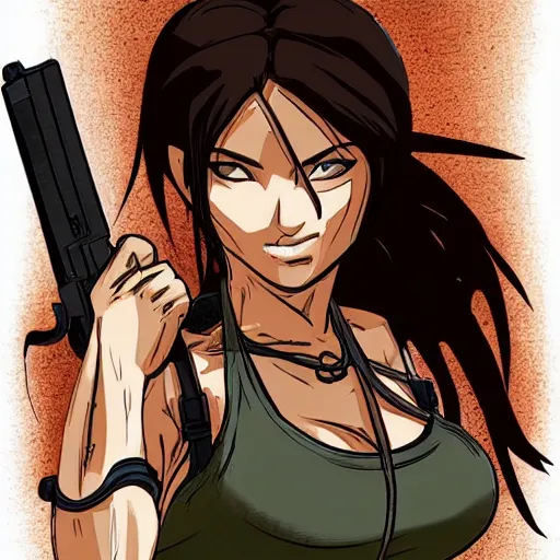 Prompt: “A high quality, full body, anime illustration of Lara Croft, from Tomb Raider Legend, created by Keiichi Arawi”