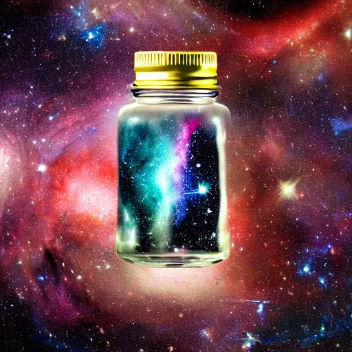 Prompt: galaxies contained in a jar