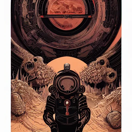 Image similar to dune llustrated by laurie greasley, dan mumford, peter mohrbacher, hyper detailed, trending on cg society, crisp