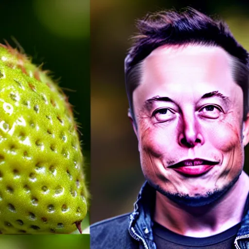 Prompt: elon musk as a strawberry