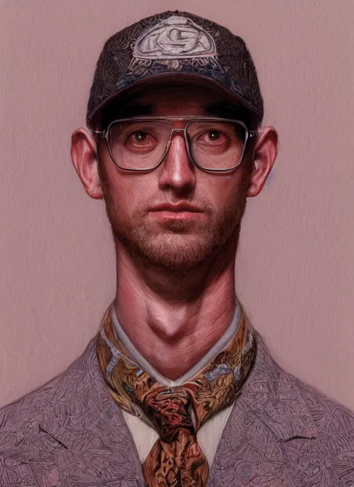 Image similar to portrait of Gonzo in Society (1989), intricate, highly detailed, centered, digital painting, artstation, concept art, textured, smooth, sharp focus, illustration, artgerm, donato giancola, Joseph Christian Leyendecker, WLOP, Artgerm