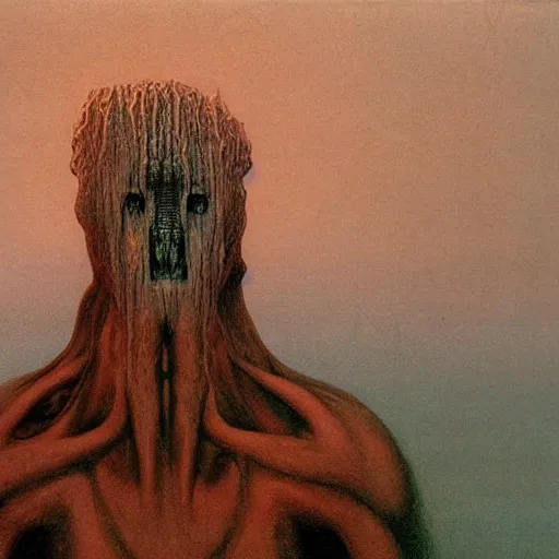 Image similar to A Character by Zdzisław Beksiński