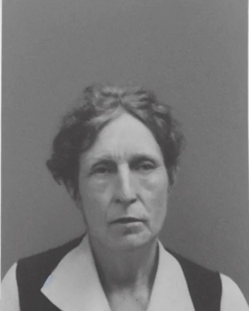 Image similar to a police mugshot of muriel kessler in latvia