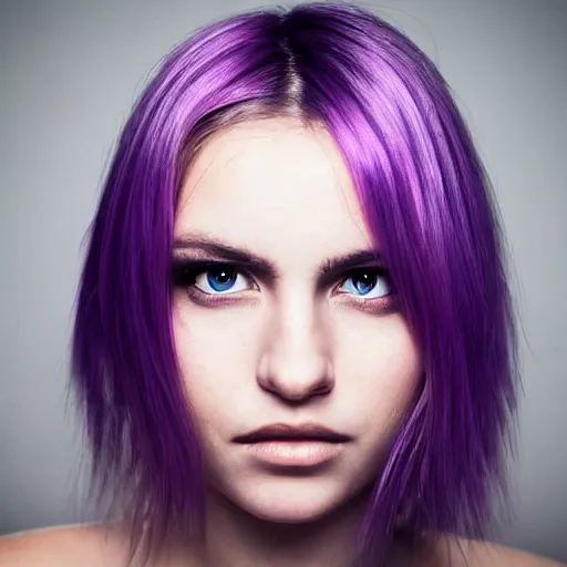 Image similar to photo of blonde woman with purple eyes