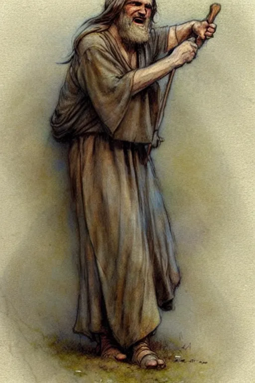 Prompt: (((((1950s bible character moses . muted colors.))))) by Jean-Baptiste Monge !!!!!!!!!!!!!!!!!!!!!!!!!!!