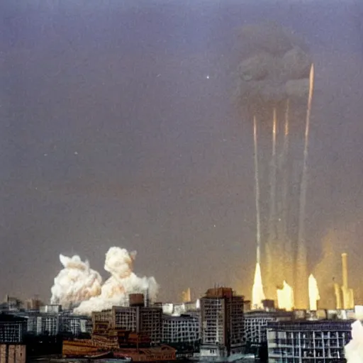 Prompt: the city of moscow being nuked the americans