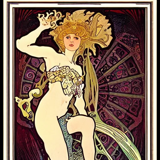 Prompt: occult detective by alphonse mucha