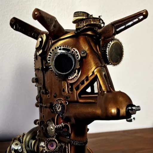 Image similar to a steampunk llama, detailed