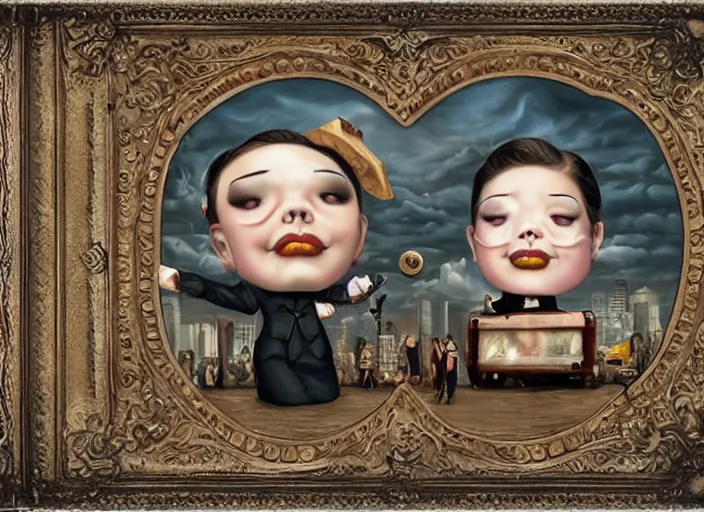 Image similar to the agent donut, lowbrow, matte painting, 3 - d highly detailed, in the style of mark ryden,