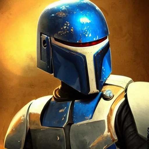 Image similar to masterpiece very detailed artwork of Jango Fett, portrait, sci fi, artstation, digital art