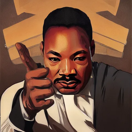 Image similar to clear portrait of martin luther king having a rap battle, cottagecore!!, detroit hood background hyper detailed, character concept, full body, dynamic pose, elegant, intricate, highly detailed, digital painting, artstation, concept art, smooth, sharp focus, illustration, art by artgerm and greg rutkowski and alphonse mucha