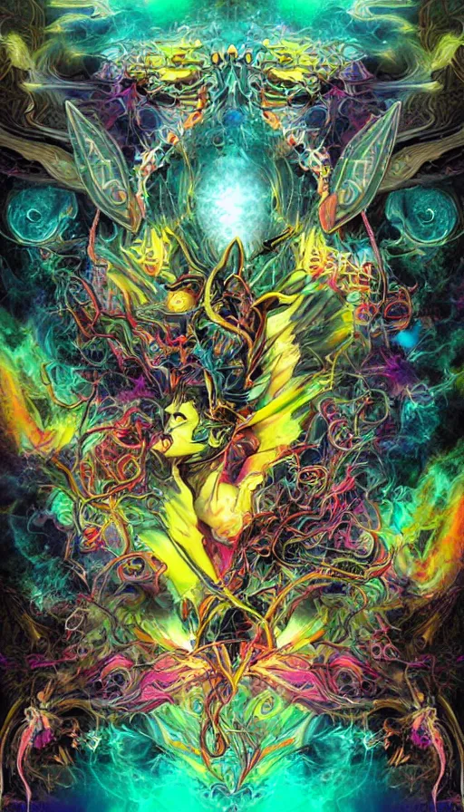 Image similar to psytrance artwork, by qian xuan