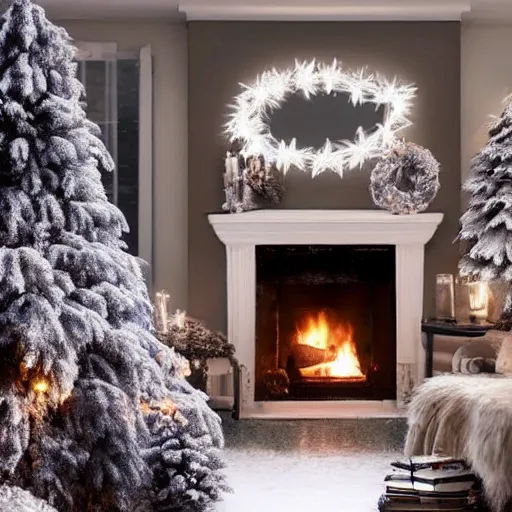 Image similar to extremely cold winter wonderland, cosy vibes, warm lighting extremely detailed