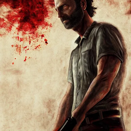 Image similar to rick grimes in silent hill, artstation hall of fame gallery, editors choice, #1 digital painting of all time, most beautiful image ever created, emotionally evocative, greatest art ever made, lifetime achievement magnum opus masterpiece, the most amazing breathtaking image with the deepest message ever painted, a thing of beauty beyond imagination or words