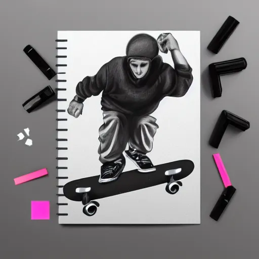 Prompt: Ultra realistic illustration of a skater in the city