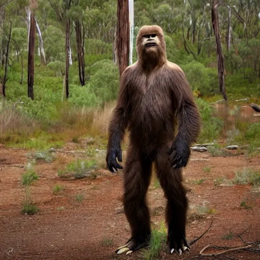 Image similar to National Geographic photo of Sasquatch in the Australian bush