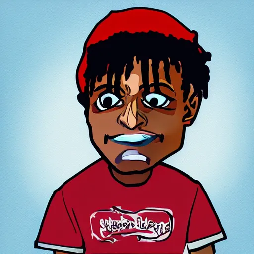 Image similar to ski mask the slump god as a cartoon