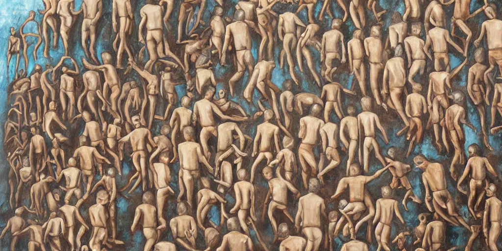 Prompt: detailed painting of human evolution