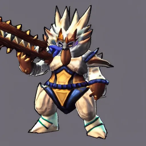 Image similar to magnamalo from monster hunter rise in a business suit in monster hunter game