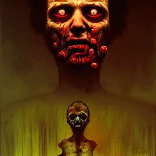 Image similar to zombie undead salvini by beksinski and tristan eaton, dark neon trimmed beautiful dystopian digital art