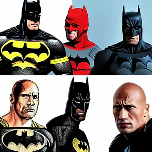 Image similar to Dwayne Johnson as batman