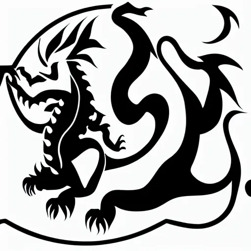 Image similar to vector art of welsh dragon and panda mixed, intercrossed, chimera, adobe illustrator