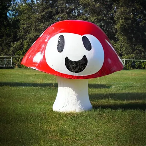 Image similar to big mushroom smiley face