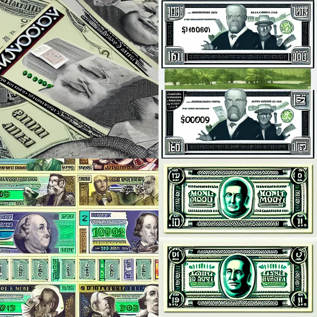 Prompt: Monopoly money