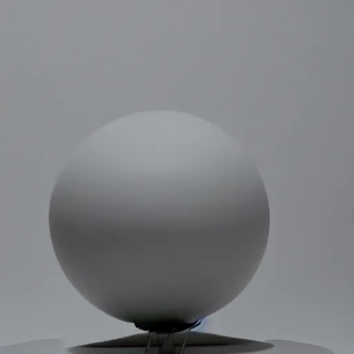 Prompt: A studio photo of a white ball on a gray background.