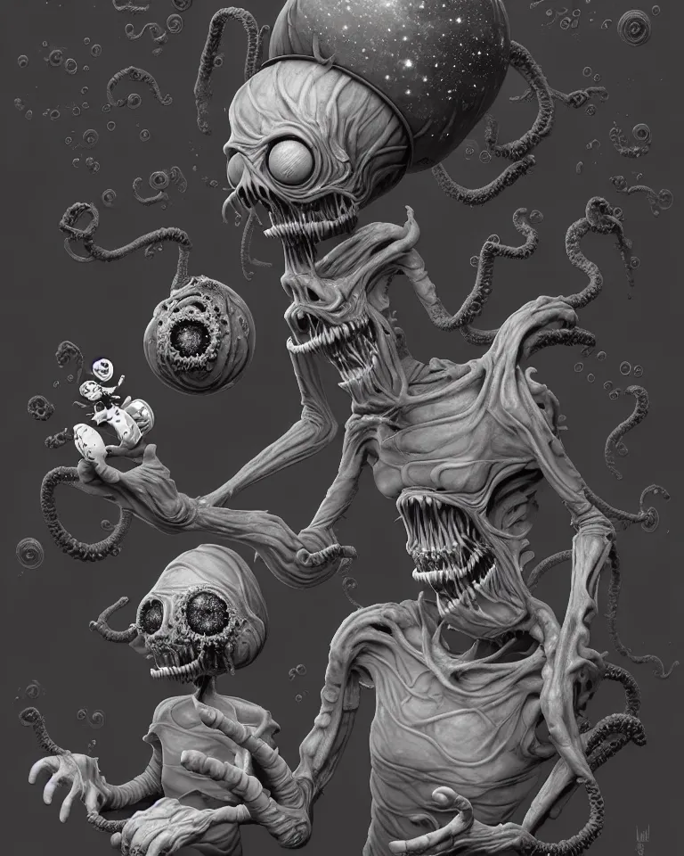 Image similar to your mom is a cosmic horror by bruce brenneise and wayne haag, photorealistic digital concept art, illustration, in the style of cuphead, trending on cgsociety, trending on zbrush central, very intricate zbrush model, zbrush central contest winner