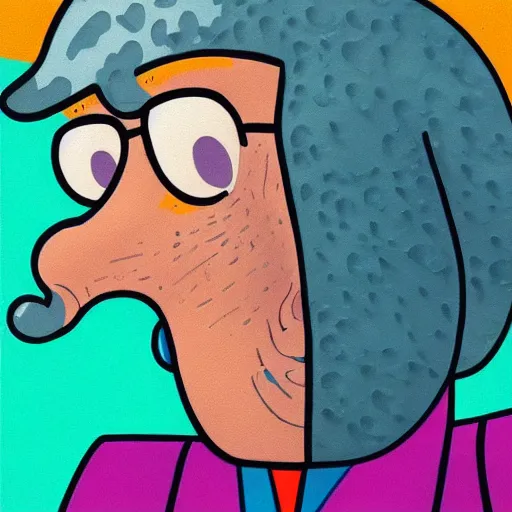 Image similar to handsome squidward as male, detailed, vivid colors, pop art style, portrait, detailed painting, man, realistic