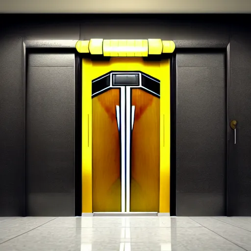 Image similar to hyper realistic art - deco sci - fi door