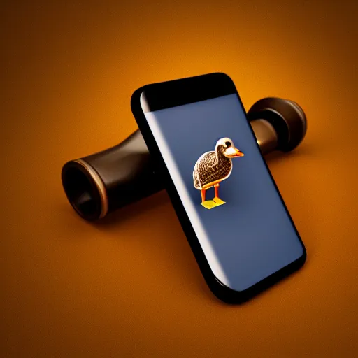 Image similar to 3D rendered icon for a mobile app related to hunting ducks, octane render, studio lighting