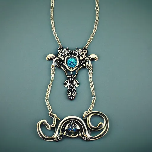 Image similar to necro artnouveau style necklace