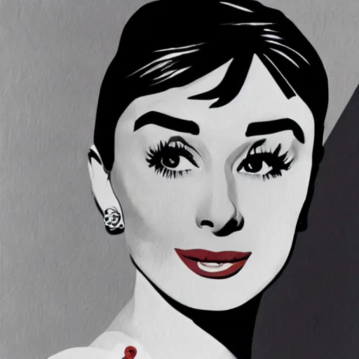 Prompt: audrey hepburn art by giulio campagnola