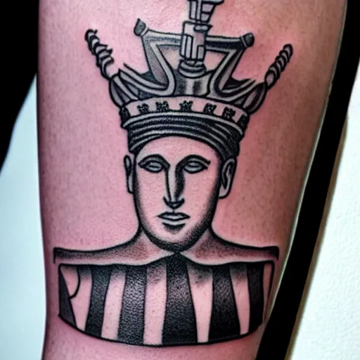 chess pawn with a crown tattoo, Stable Diffusion